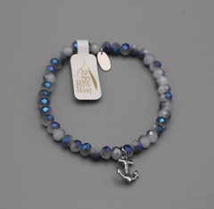Alexa’s Angels 7″ Stretch Semi-Precious Gemstone Bracelet Anchor Charm Blue (5)