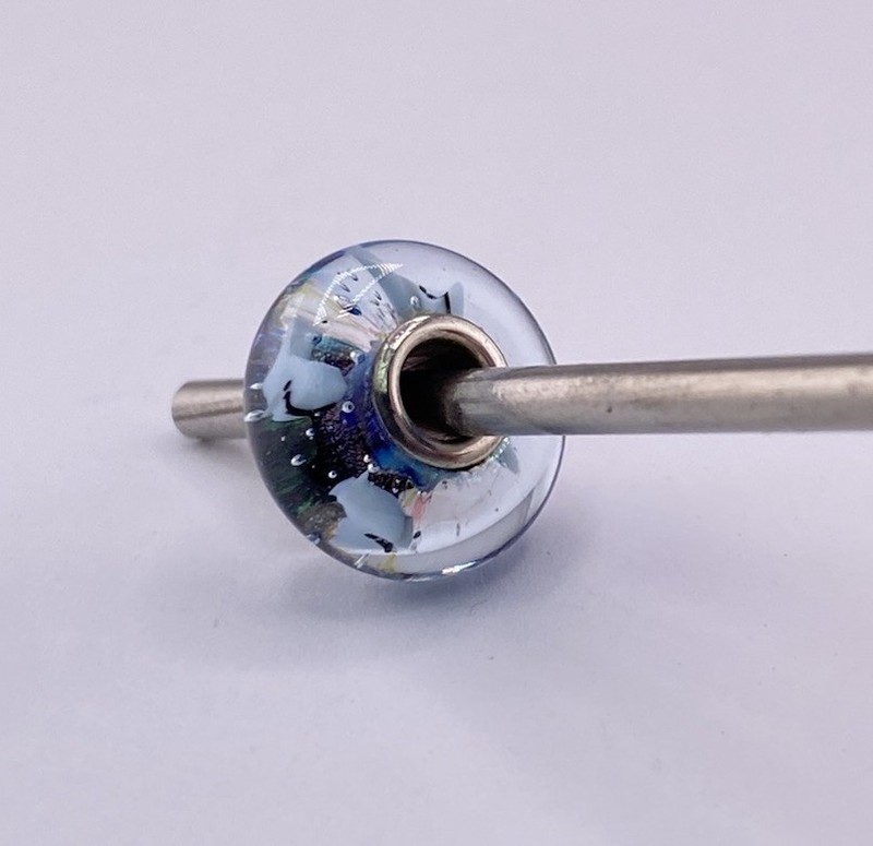 Mandy Ramsdell Shark Bead Retired Ocean Blue Dichroic Glass Artisan Charm gallery