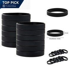 Silicone Bracelets 12pcs Black Stretch Wristbands for Sports Party Favors Cla…