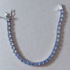 Natural Tanzanite Silver Bracelet, 7 inches