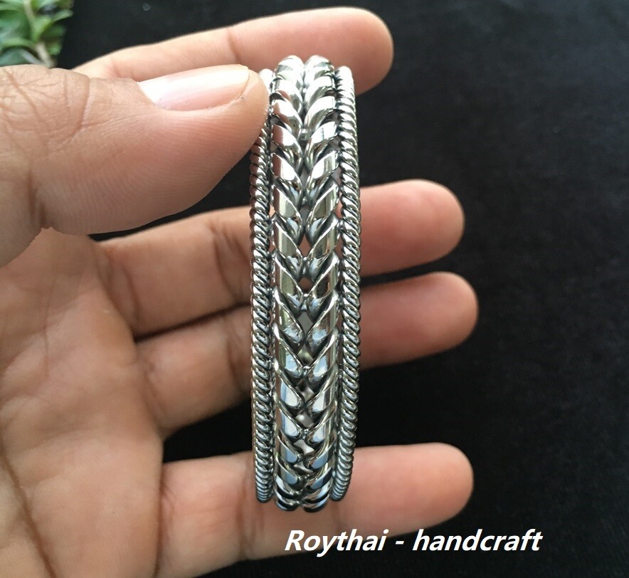 Bracelets Bangle Handmade Stainless Steel welding wire Silver Color #3 gallery