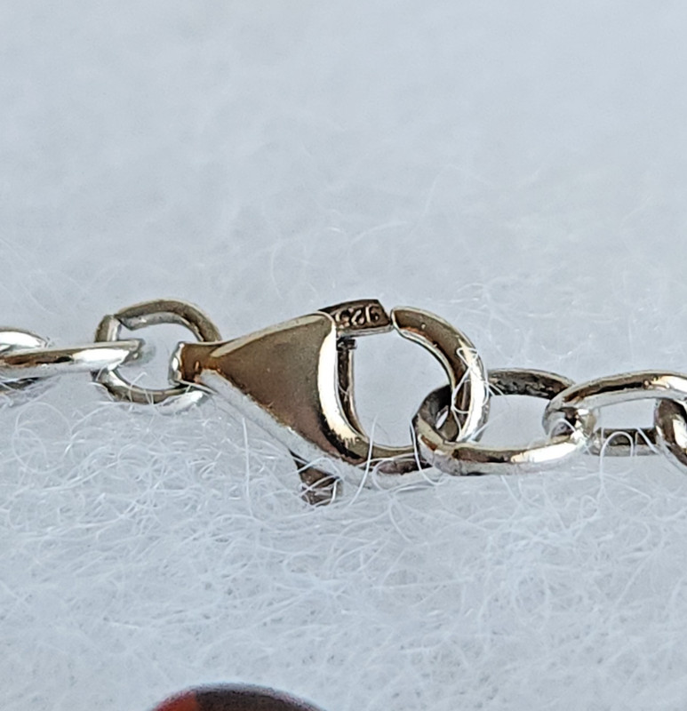 Sterling Silver Baltic Amber Tennis Bracelet 7" 9.5g 925 gallery
