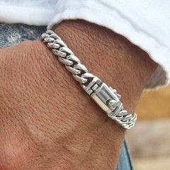 8mm Elegant Chain bracelet, necklace , made of Solid 925 Sterling Silver men