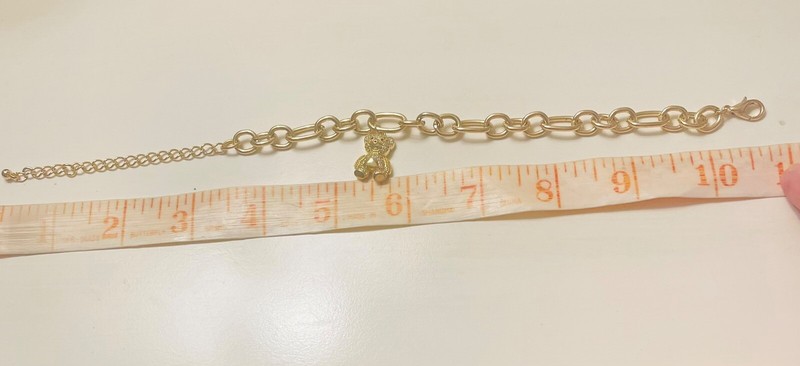 Plus Size Teddy Bear Charm Bracelet Gold Tone Links up to 10 Inches NWT gallery