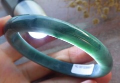 Video Certified Green 100% Natural A JADE Jadeite Bangle Bracelet 58mm 680951 AS