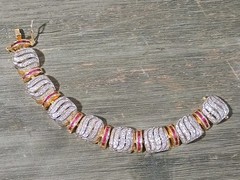 Lab Created Ruby Cubic Zirconia Gold And Silver Tone Bracelet