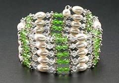 Magnetic Therapy Hematite Pearls & Green Crystal Beads Wrap Necklace/Bracelet