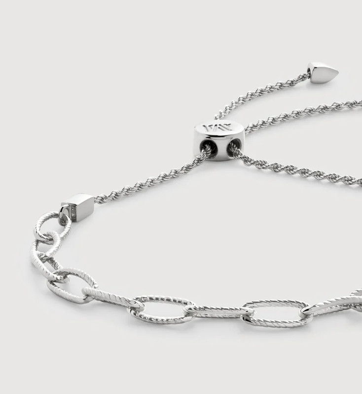 NEW Monica Vinader Corda Friendship Bracelet Silver gallery
