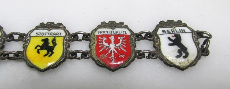 Vintage 800 Silver Shield Link Bracelet ~ 6-1/2" ~ AS IS ~ 18.5g ~ 15-B1303 gallery