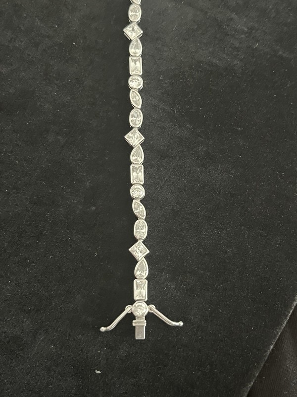 Sterling silver 925 Tennis bracelet Cz Cubic Zirconia QVC Diamonique Womens gallery