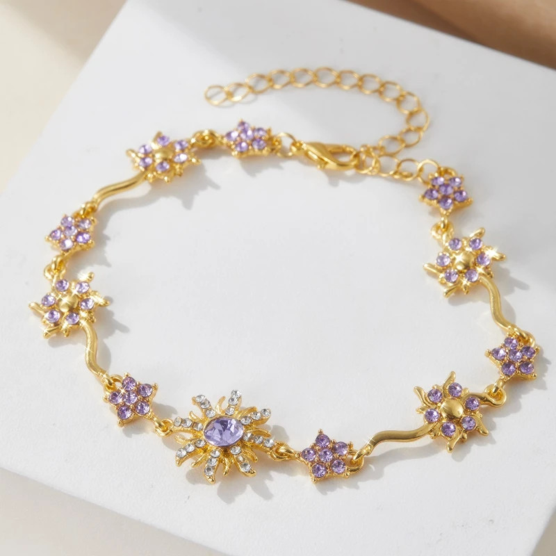 Sparkling Zircon Inlaid Sunflower Flower Bracelet, A Light Luxury Accessory gallery