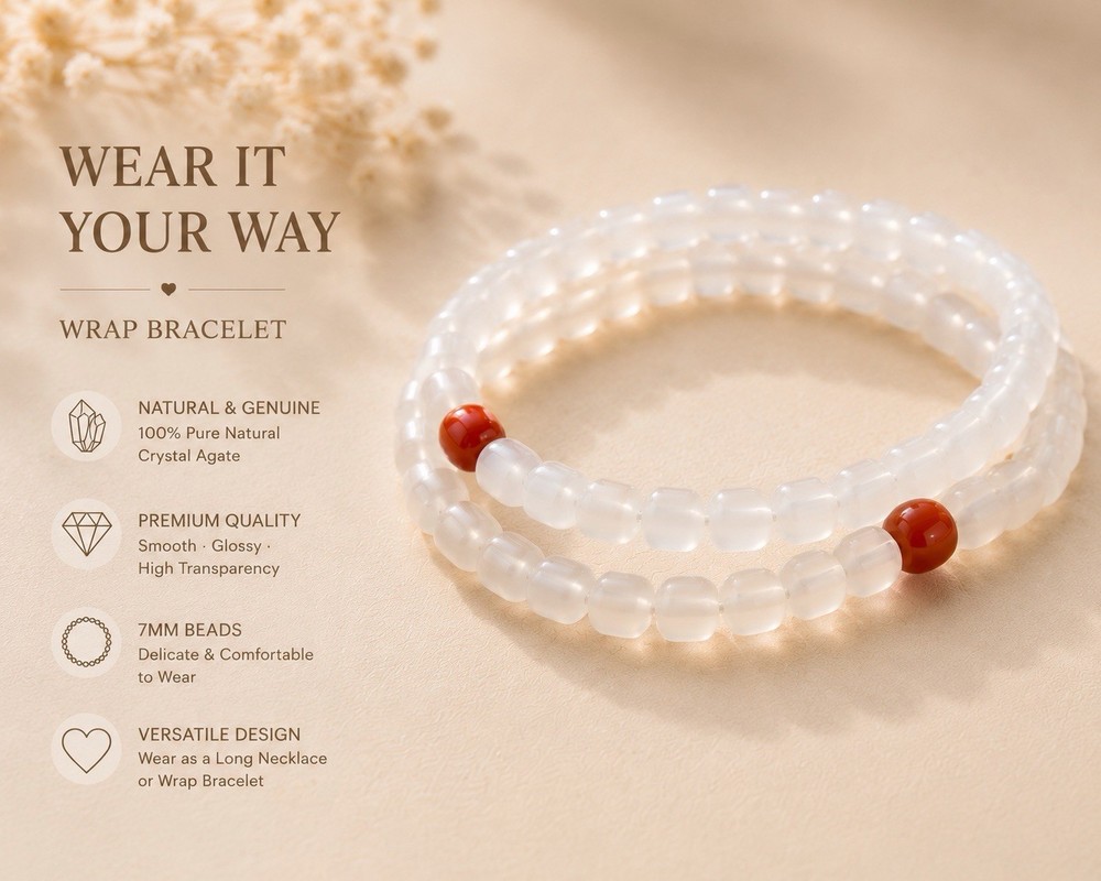White Crystal Agate – Lychee Ice Collection 8mm