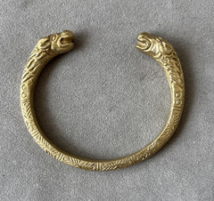 Real Seed Golden Heavy Brass Lion Face Bangle Cuff Kada for Men and women