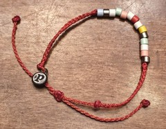 Pura Vida Bracelet – Red Rainbow Beads – String Boho Adjustable Love
