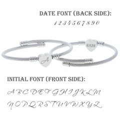 Letter A to Z Initial Name Special Date Bracelet For Valentine’s Day Gift