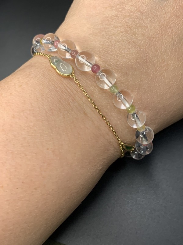 Natural White Crystal beads Bracelet With Multi Color Crystal Mini Bead Designed gallery