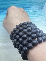 1 Pic 100% Natural 8MM Lava Quartz Stone Beaded Gemstone Bracelet Handmade 16￼cm