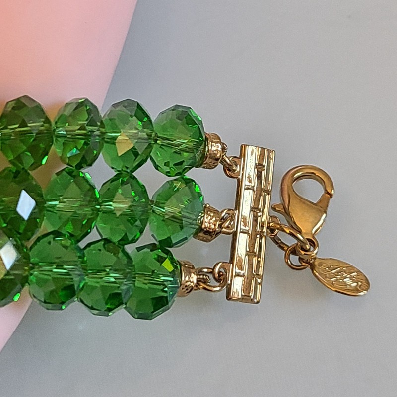 SALE Kirks Folly Dragonfly Desire 3 Strand Crystal Bracelet GREEN ONLY 9 IN WOW gallery