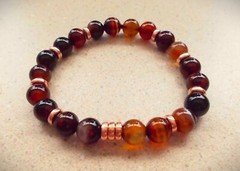 7 – 7 1/4 ” SARDONYX HIGH POLISH BEADED BRACELET NEW *Hurricane Helene Sale*