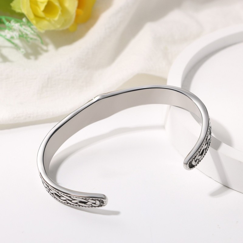 Men's Vintage Viking Rune Open Bracelet Stainless Steel Cuff Talisman Jewelry gallery