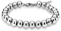 Sterling Silver 4MM-10M Italian Bead Ball Chain Bracelet- Handmade Bead Italian