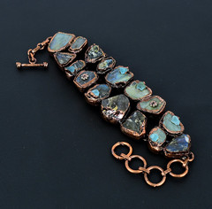 Labradorite Gemstone Handmade Copper Electroformed Wedding Bracelet Jewelry