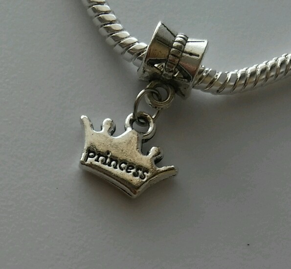Princess Crown Daughter Little Girl Dangle Bead F/European Charm Bracelet/Neckla gallery