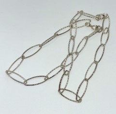 Pair (2) Sterling Silver 925 Diamond Cut Large Link Bracelet