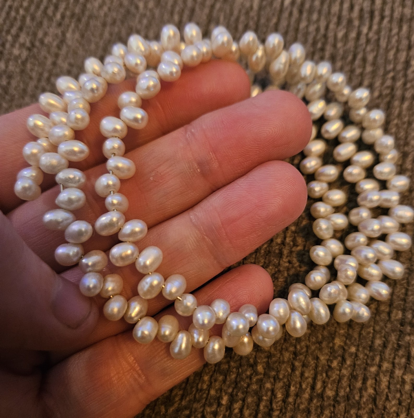 '90s White Elegant Wrap Bracelet Jewelry Pearls Beaded Vintage Boho Chic RARE!📿 gallery