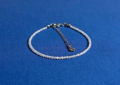 Crystal Quartz Faceted Round Gemstone Beads Handmade Dainty Women Bracelet 6-8″