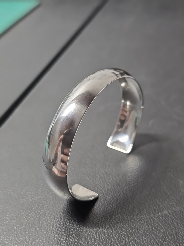 Solid Sterling Silver 12mm Smooth Curved Edge Cuff Bracelet gallery