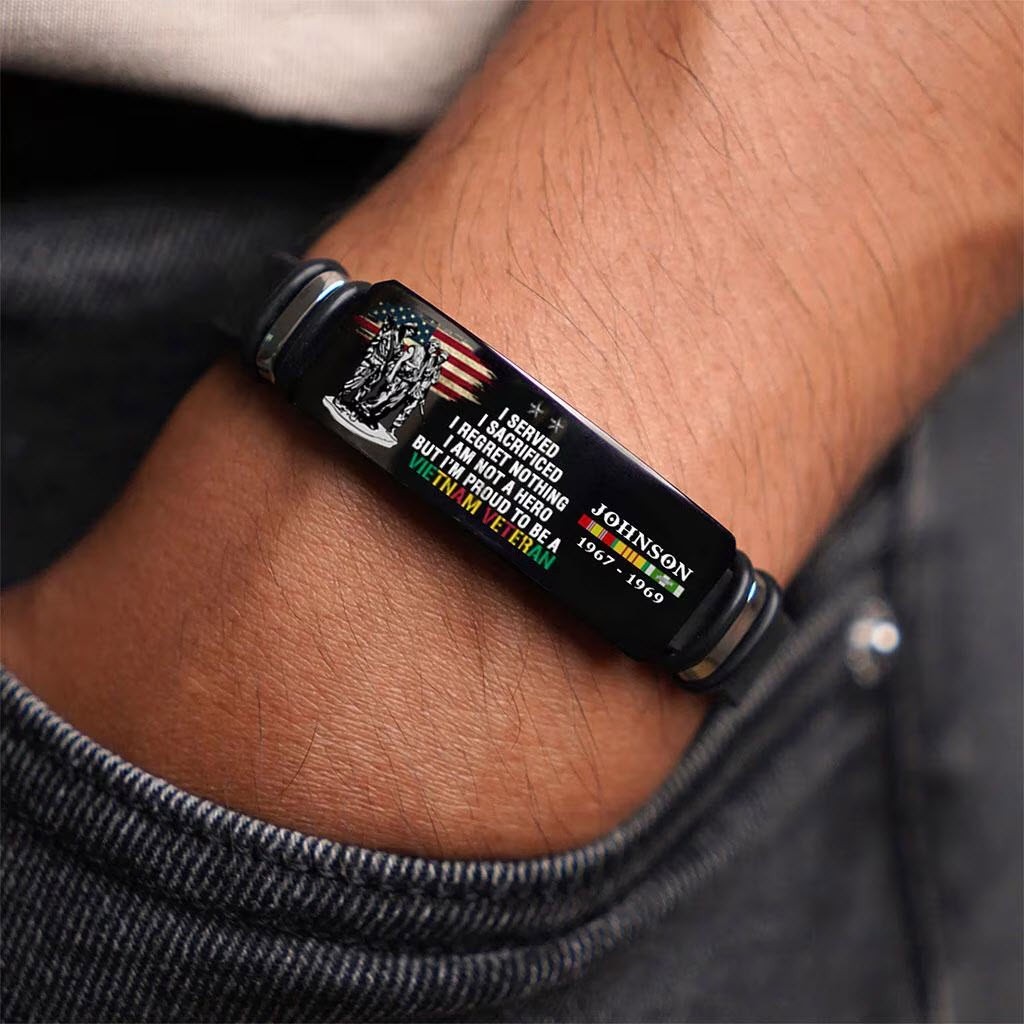 Personalized Vietnam Veteran Bracelet I Served I Sacrificed Proud Veteran Gift gallery