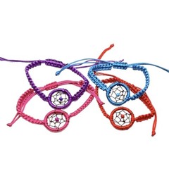 Good Luck Dream Catcher Handwoven Color Corded Adjustable Bracelet