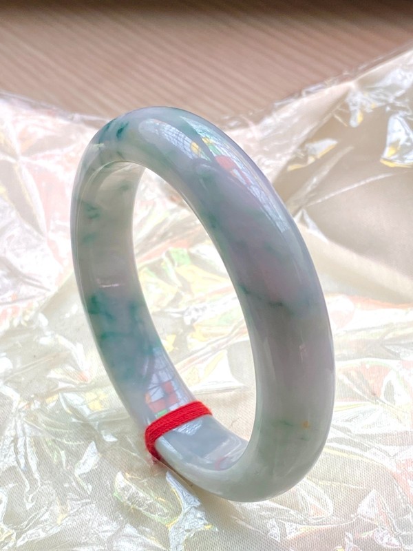 【JadeiteBird】55mm 100% Natural Grade A Jadeite Jade Bangle Bracelet gallery