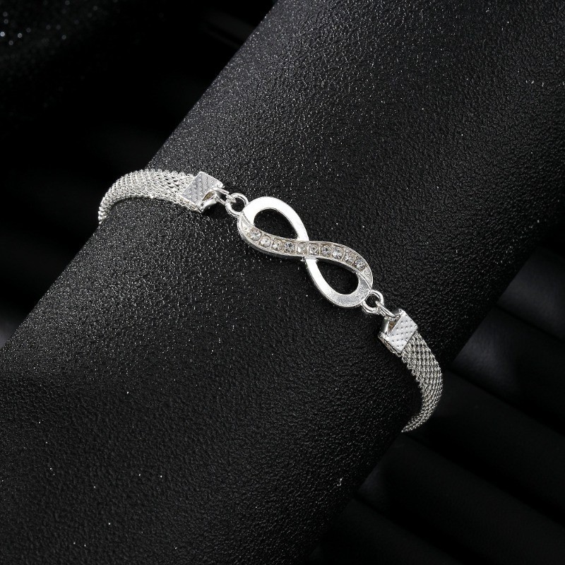 Women's Fashion Heart Bracelet Inlaid Rhinestone Alloy Bracelet Jewelry Set gallery