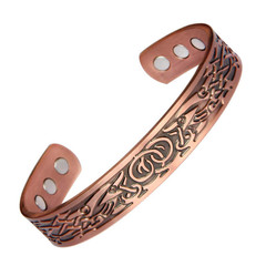 Men’s Bracelet Magnetic Therapy Arthritis Pain Relief Pure Solid Copper Bangle