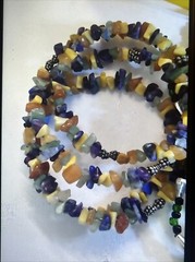 Multi Color Earth Tone Gemstones Chip Beaded Stretch Bracelet Wide Cuff