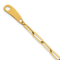 14K Yellow Gold Polished Paperclip / Cable Link Toggle Bracelet 7.5″
