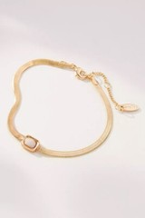 NWT Anthropologie Herringbone Stone Bracelet White SRP $28