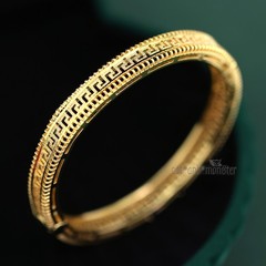 24K GOLD GF VINTAGE GREEK KEY PATTERN 8MM CHUNKY BAND BANGLE BRACELET GIFT 60MM