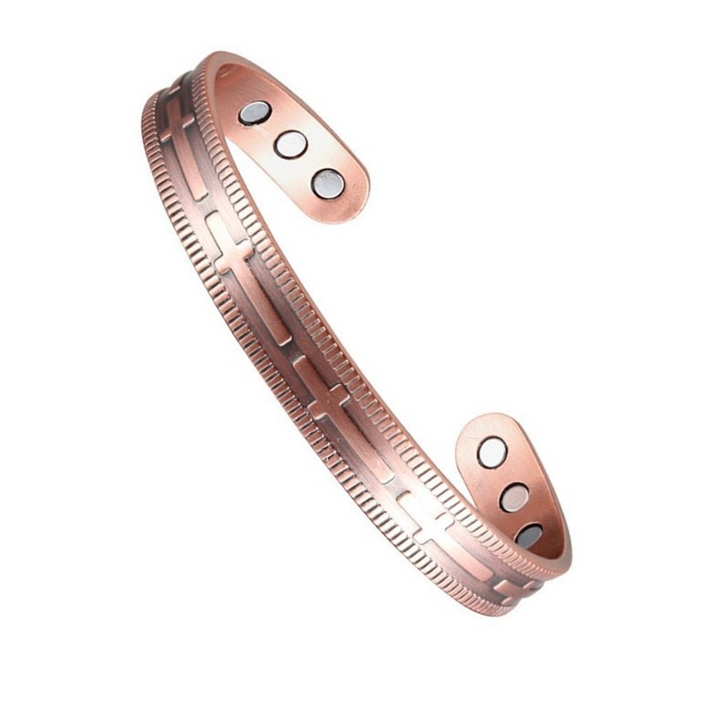 Men's Bracelet Magnetic Therapy Arthritis Pain Relief Pure Solid Copper Bangle gallery