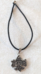 Tequila Partida Aztec Firebird Good Luck Talisman Amulet Charm on Black Cord