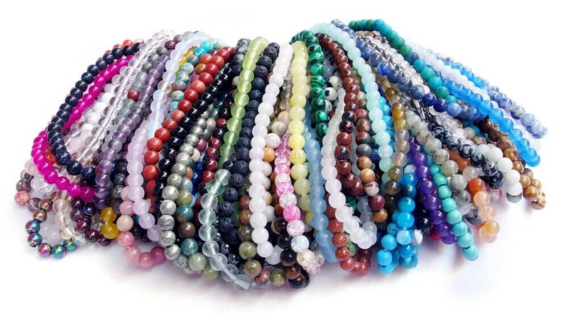Stretchy 4mm Beads Bracelets Natural Gemstone Crystal Healing Reiki Amulet gallery