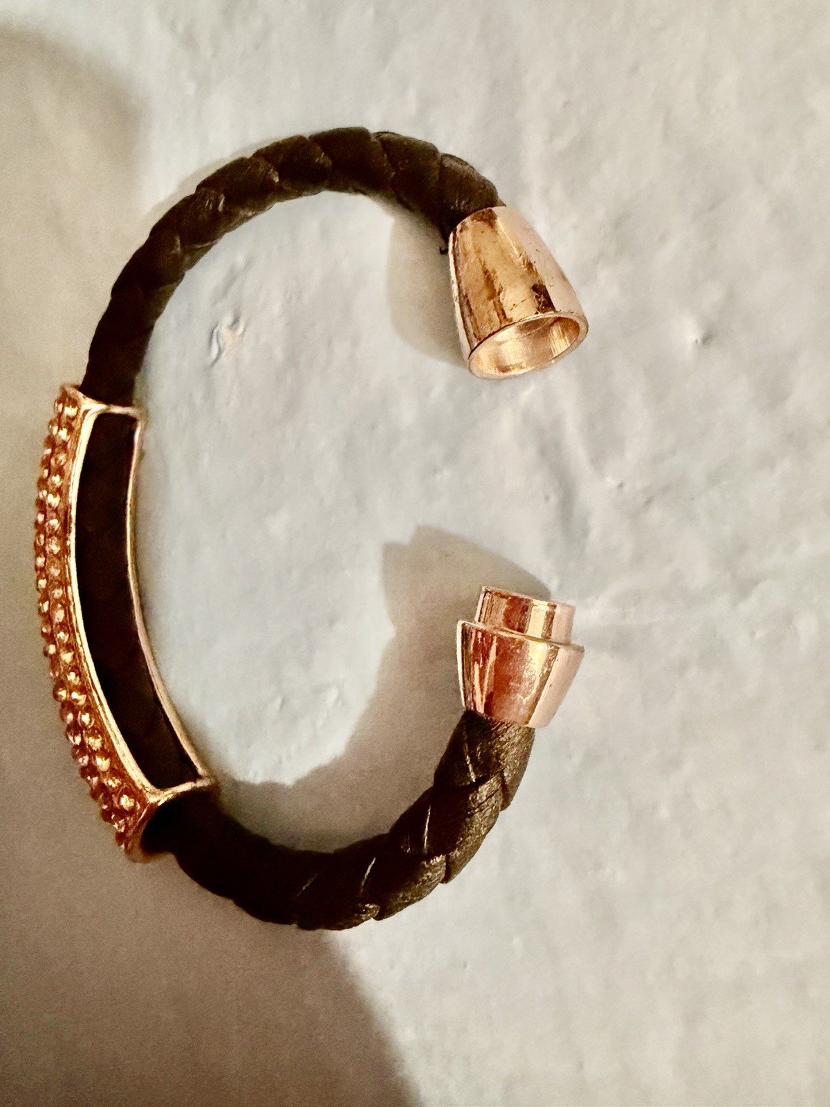 Nordstrom Rose Gold Leather magnetic Lock Bracelet gallery