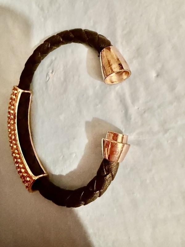 Nordstrom Rose Gold Leather magnetic Lock Bracelet gallery