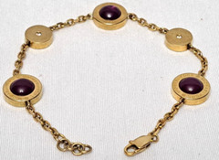 Michael Kors Bracelet Gold Tone Amethyst Cubic Zirconia Station Link 2.5″ Beauty