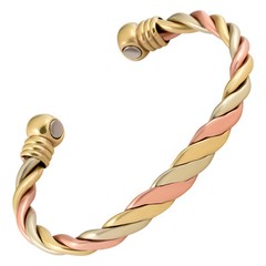 Copper Magnetic Therapy Bracelet High Power Pain Rare Earth Magnets Triple Cuff