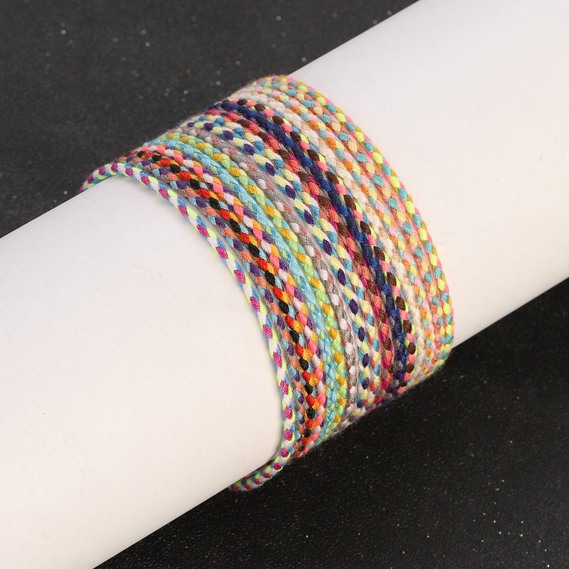 10Pcs Handmade Wrap Friendship Braided Bracelet for Women Colorful Wrist Cord US gallery