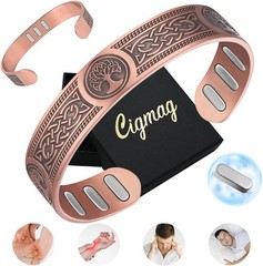 Men Women Bracelet Magnetic Therapy Arthritis Pain Relief Pure Solid Copper Bang