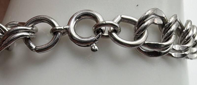 Silver Tone Curb Chain Charm Bracelet, Enamel Multicolor Dangle Charms gallery